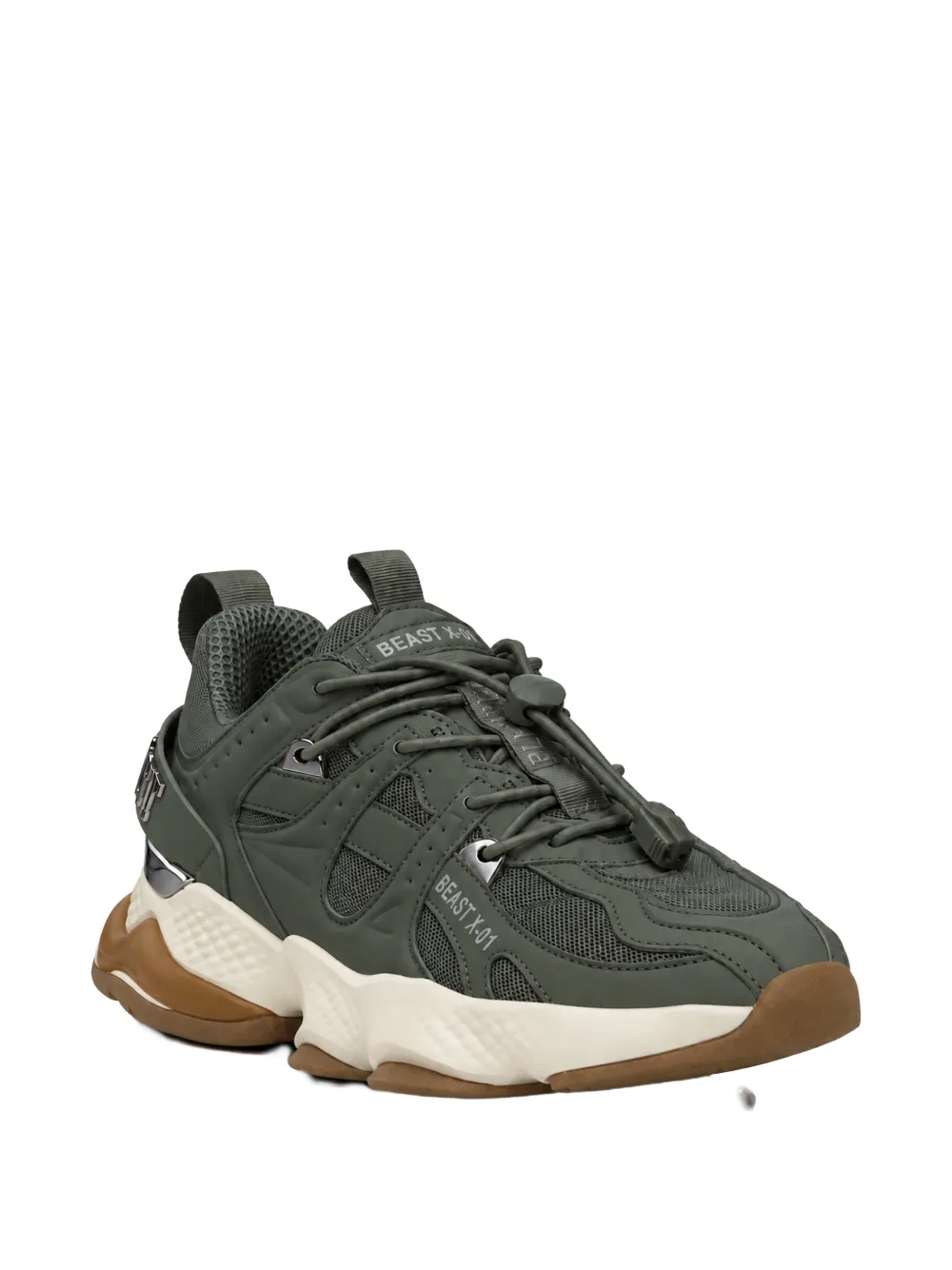 Plein Sport Runner Beast X-01 sneakers met vlakken Groen