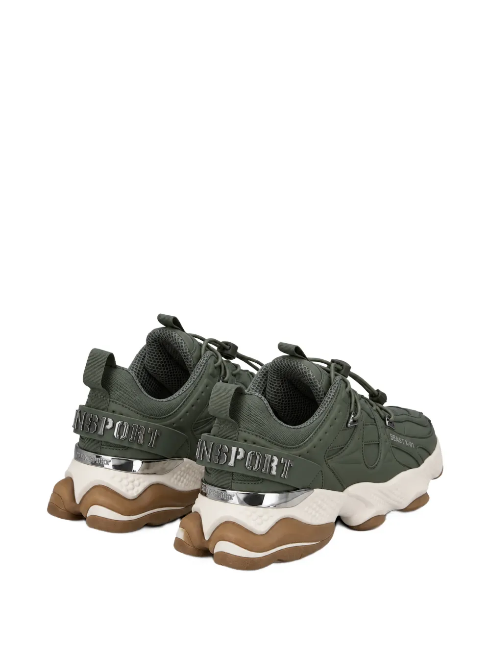 Plein Sport Runner Beast X-01 sneakers met vlakken Groen