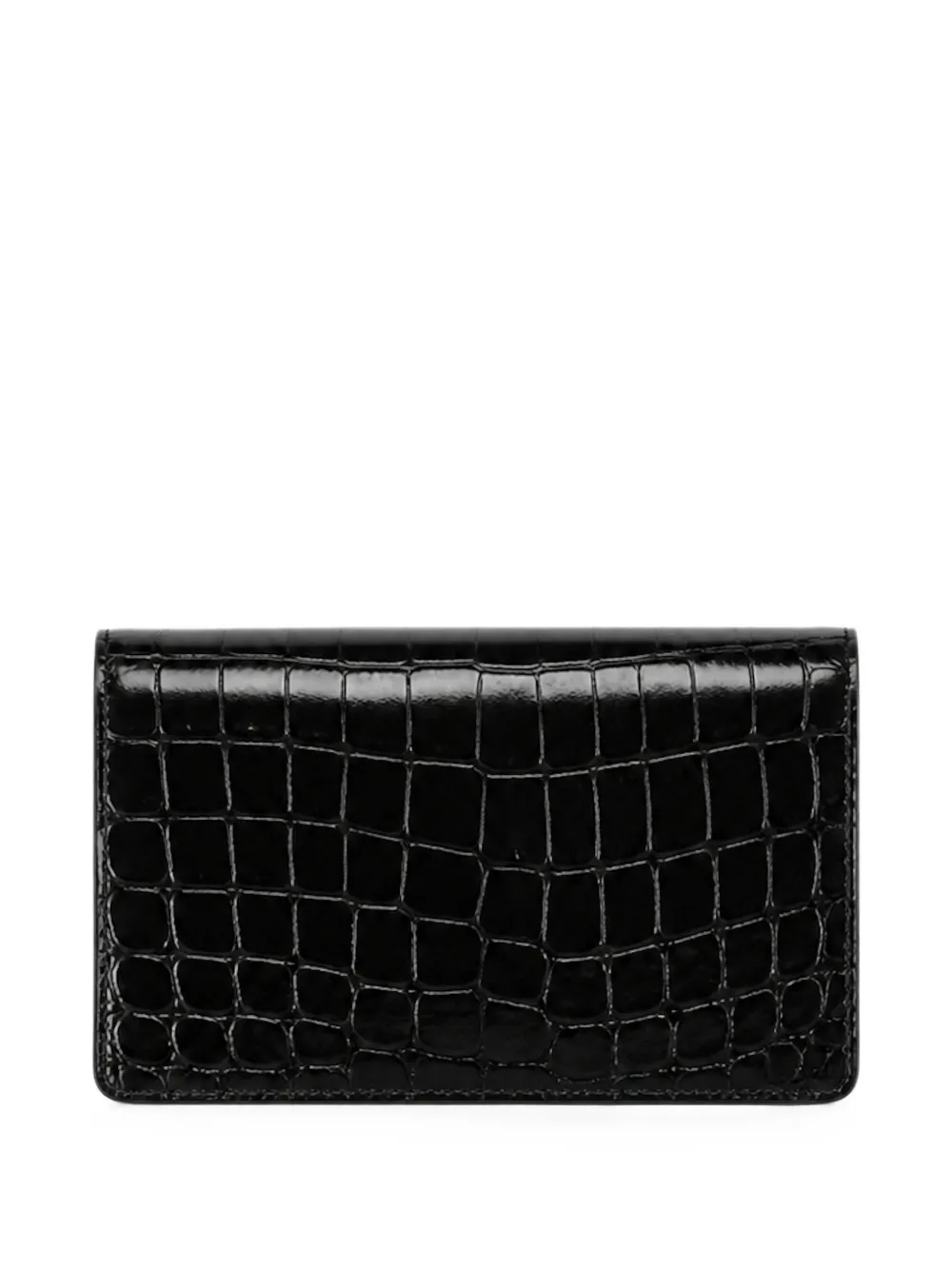 Philipp Plein Leren clutch met krokodillen-reliëf Zwart