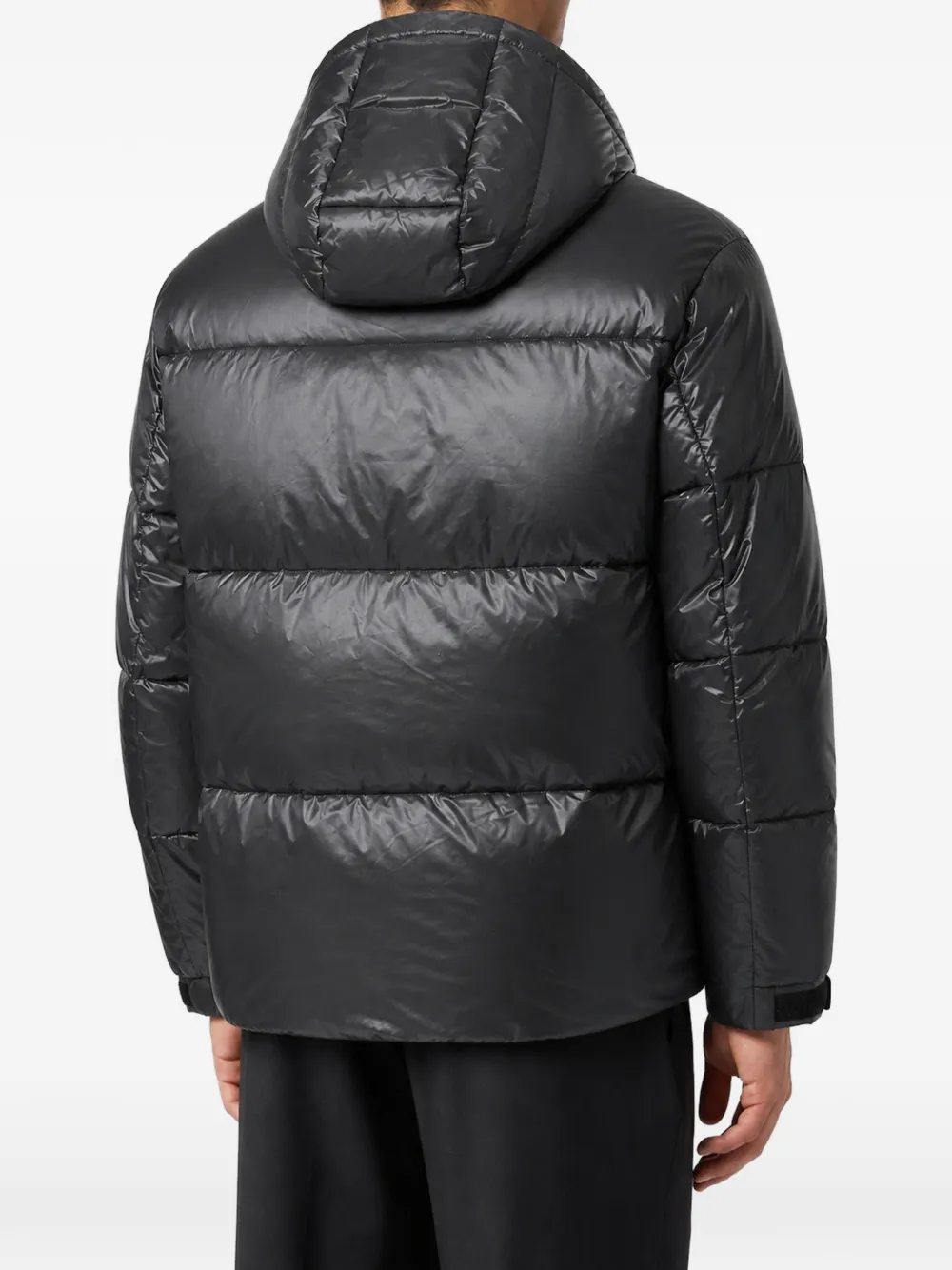 Philipp Plein Glanzend nylon donsjack Zwart