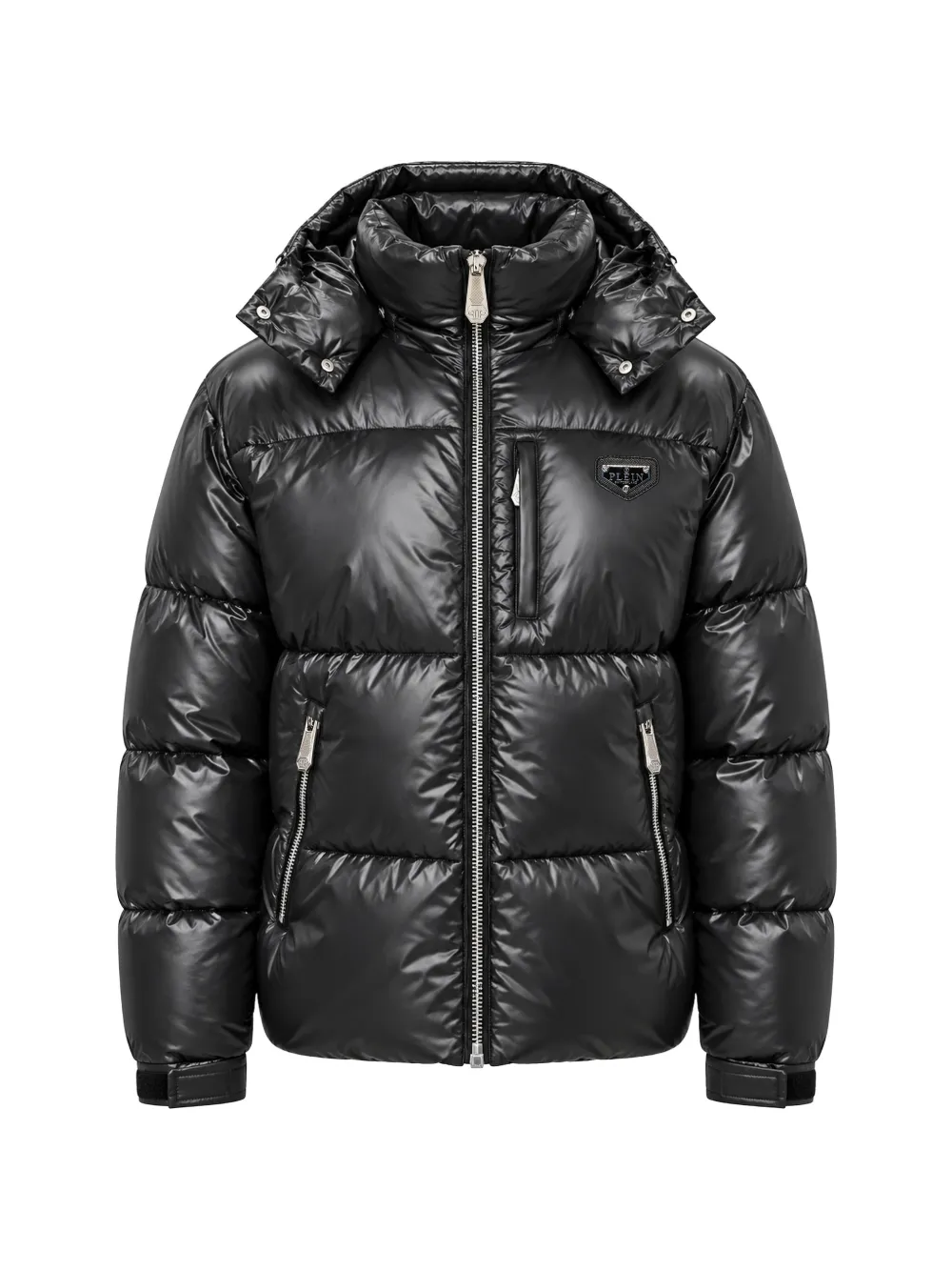 Philipp Plein Glanzend nylon donsjack Zwart