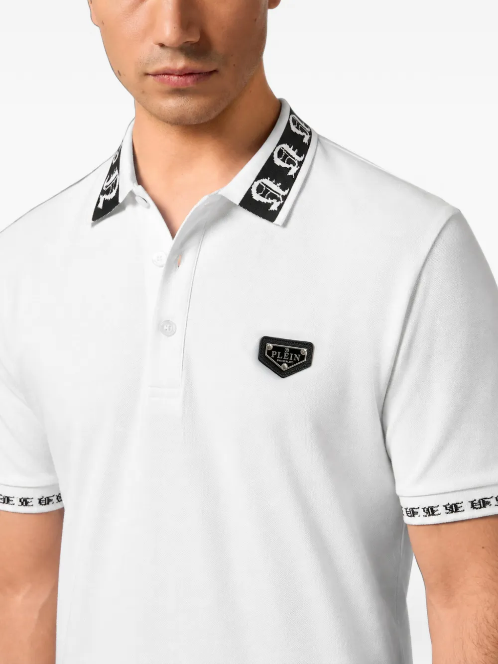 Philipp Plein Gothic poloshirt met logo-print Wit