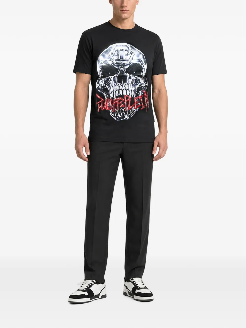 Philipp Plein T-shirt met doodskop Zwart