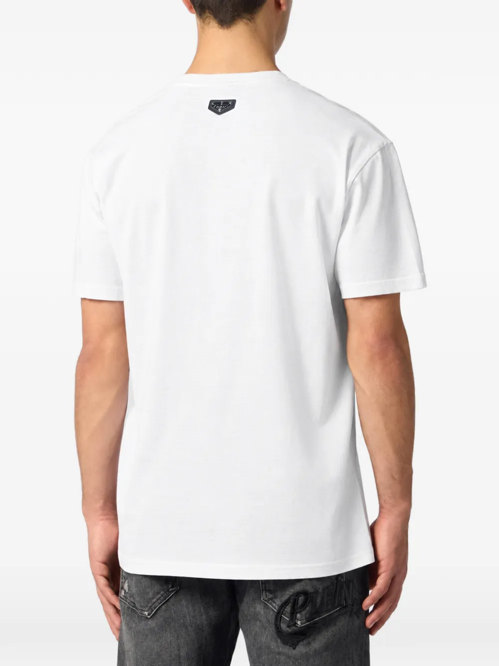 Philipp Plein jersey T-shirt dollar Wit