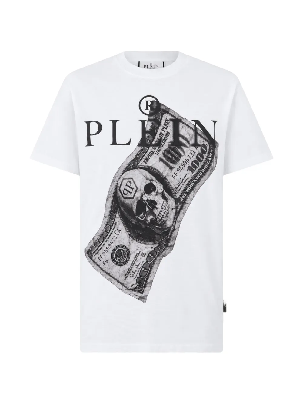 Philipp Plein jersey T-shirt dollar Wit