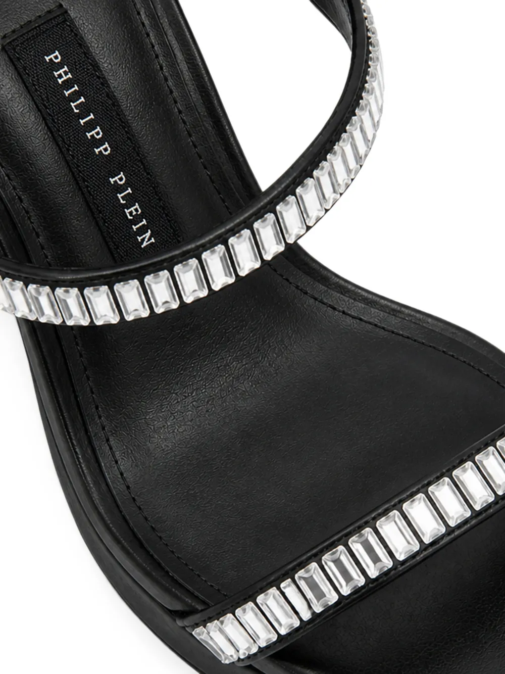 Philipp Plein crystal-embellished platform sandals Zwart