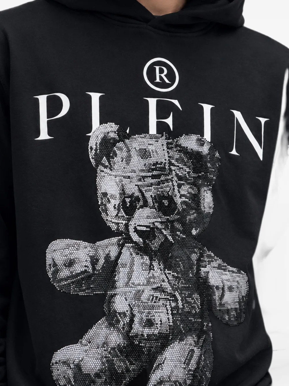 Philipp Plein Teddy Dollar Stones jersey hoodie Zwart