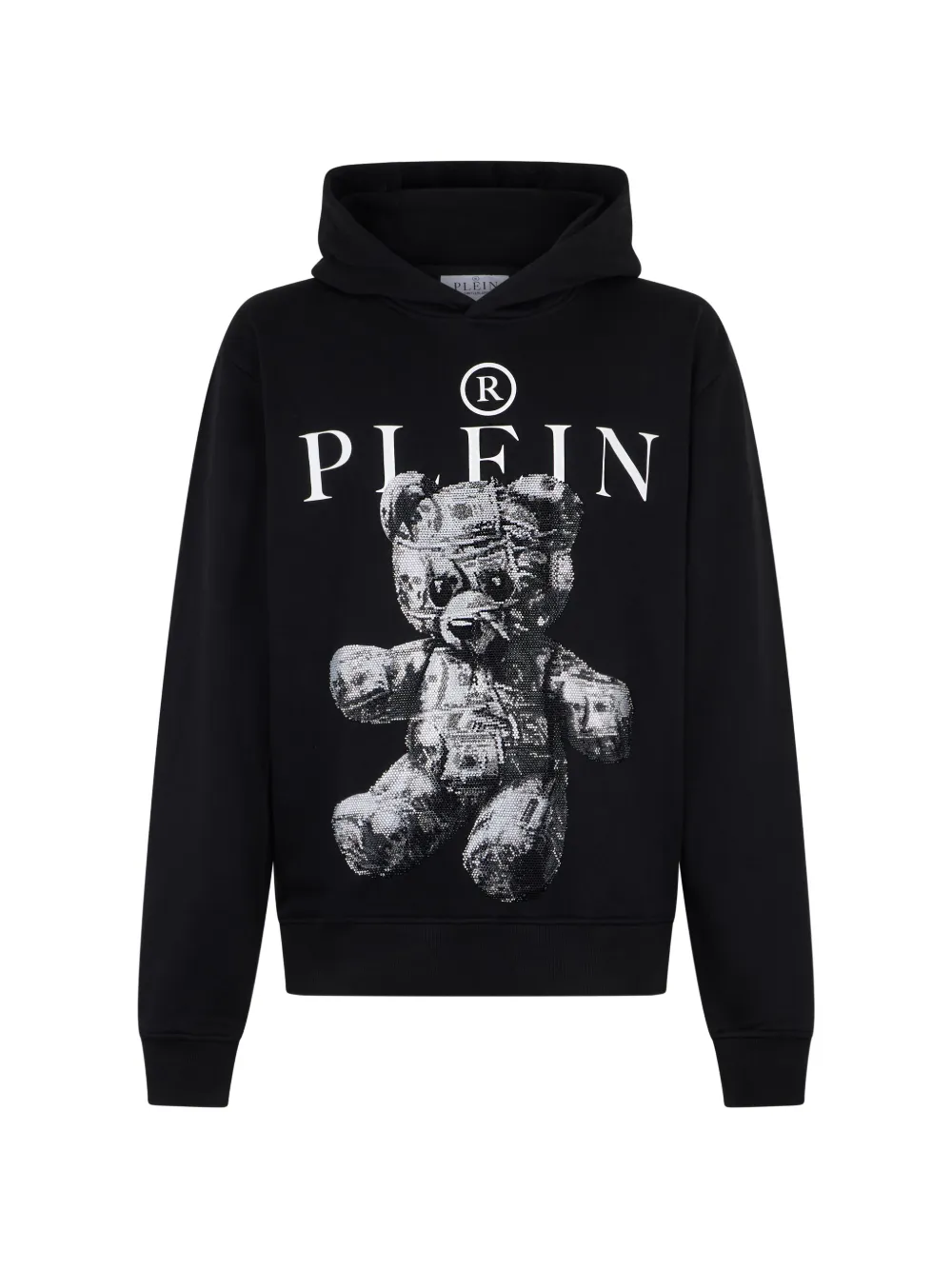 Philipp Plein jersey hoodie Teddy Dollar Stones - Black