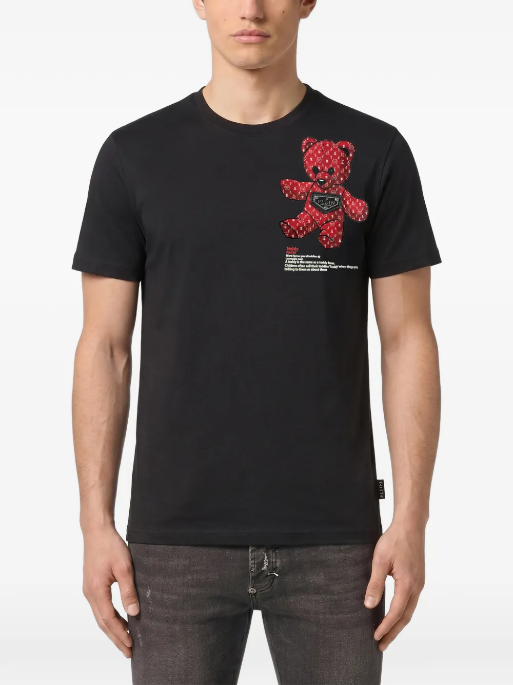Philipp Plein Teddy Crest jersey T-shirt Zwart