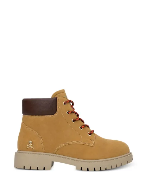 Philipp Plein nubuck leather mid boots small Skull