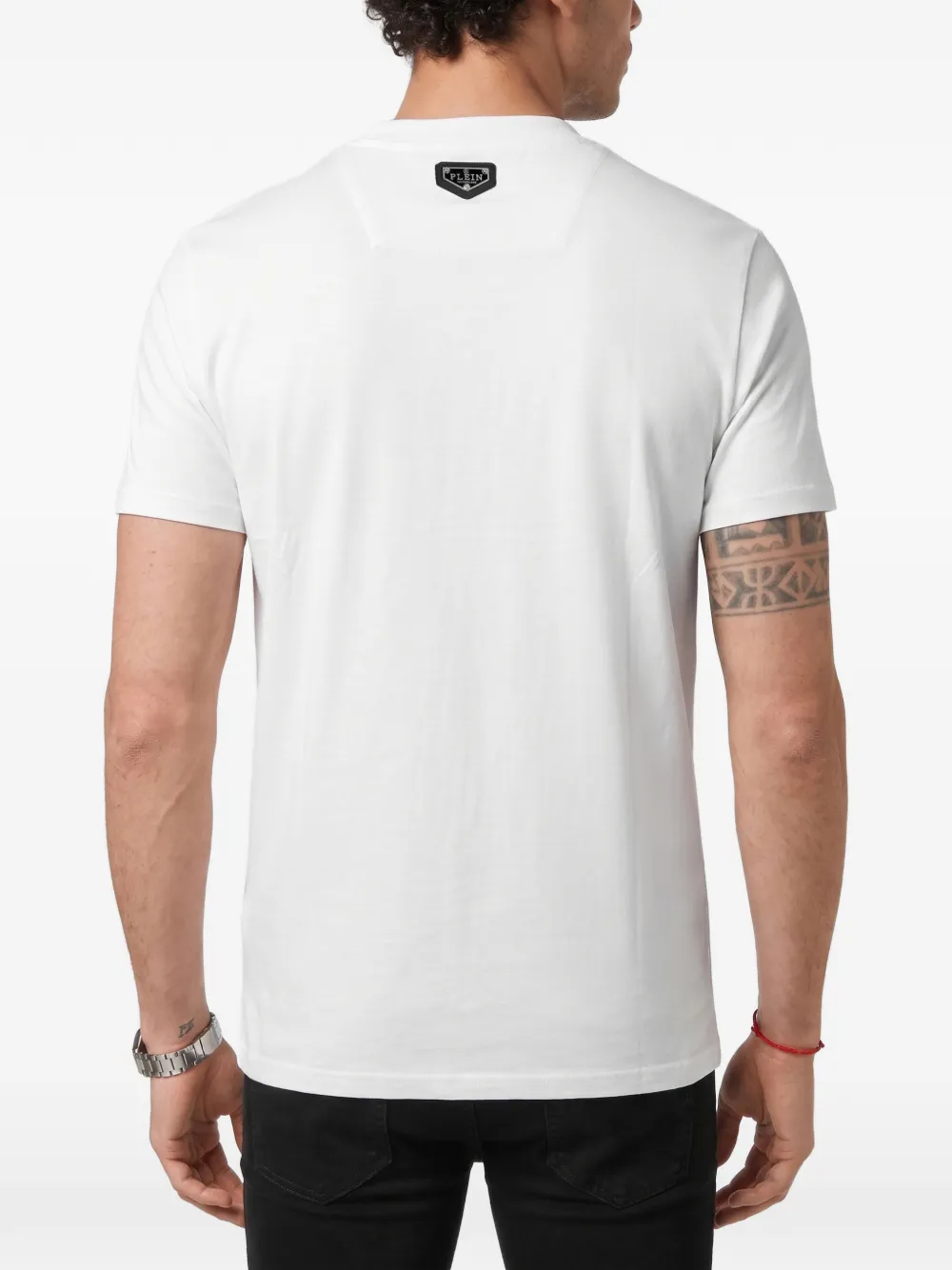 Philipp Plein Crown Dollar jersey T-shirt Wit