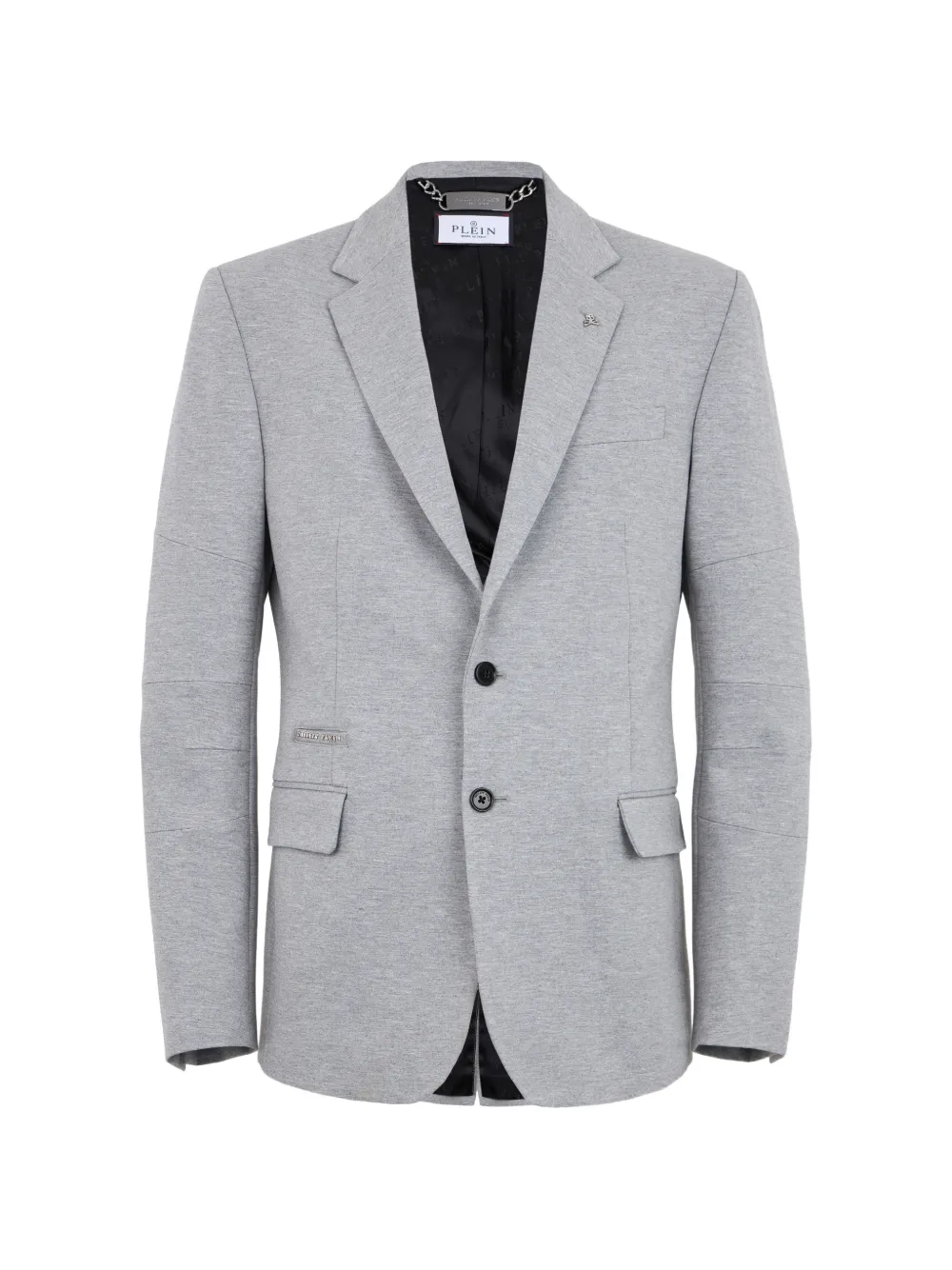 Philipp Plein logo-plaque fleece blazer - Bianco