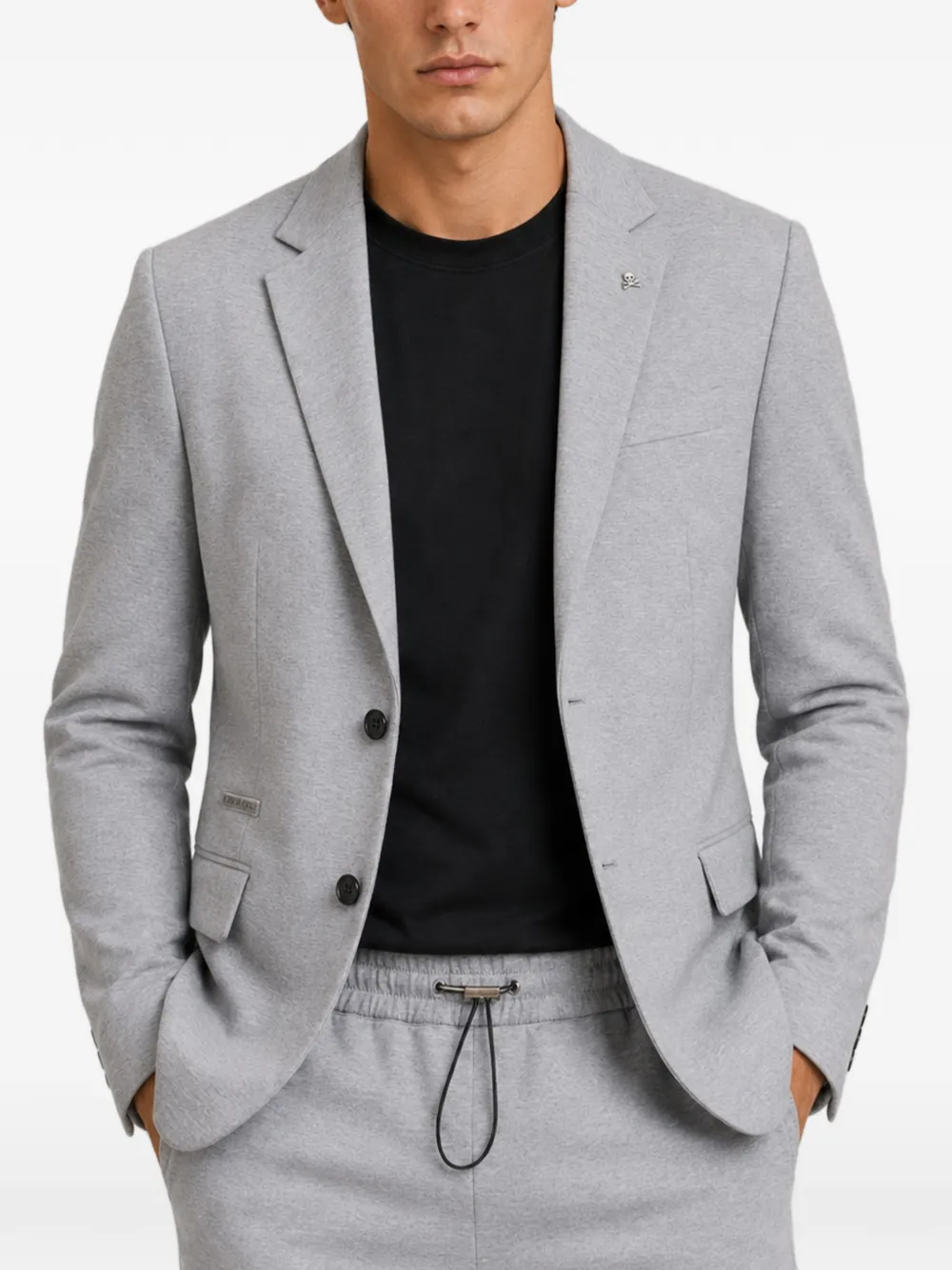 Philipp Plein Fleece blazer met logoplakkaat Grijs