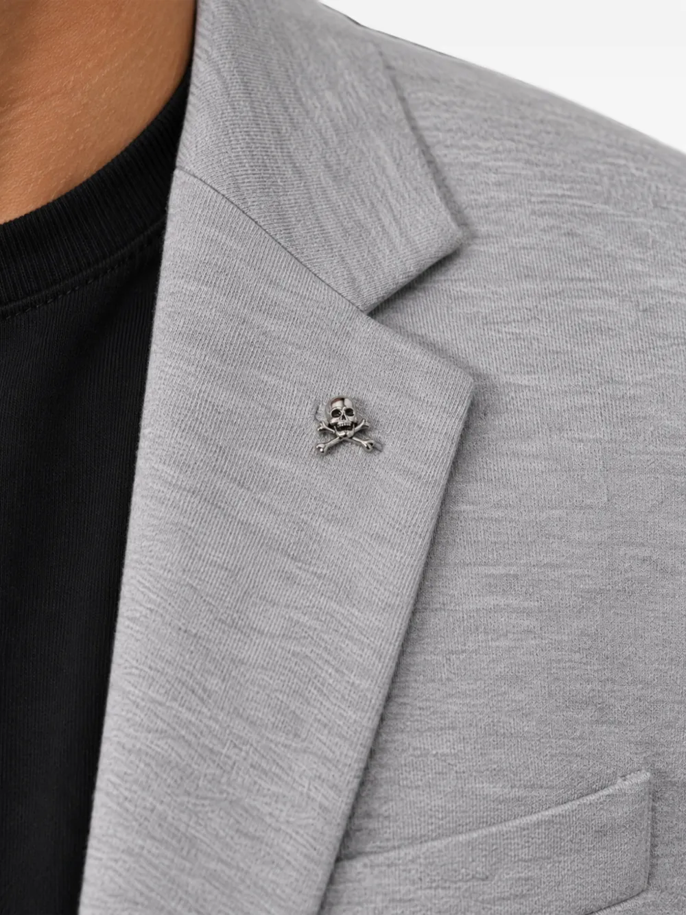 Philipp Plein Fleece blazer met logoplakkaat Grijs