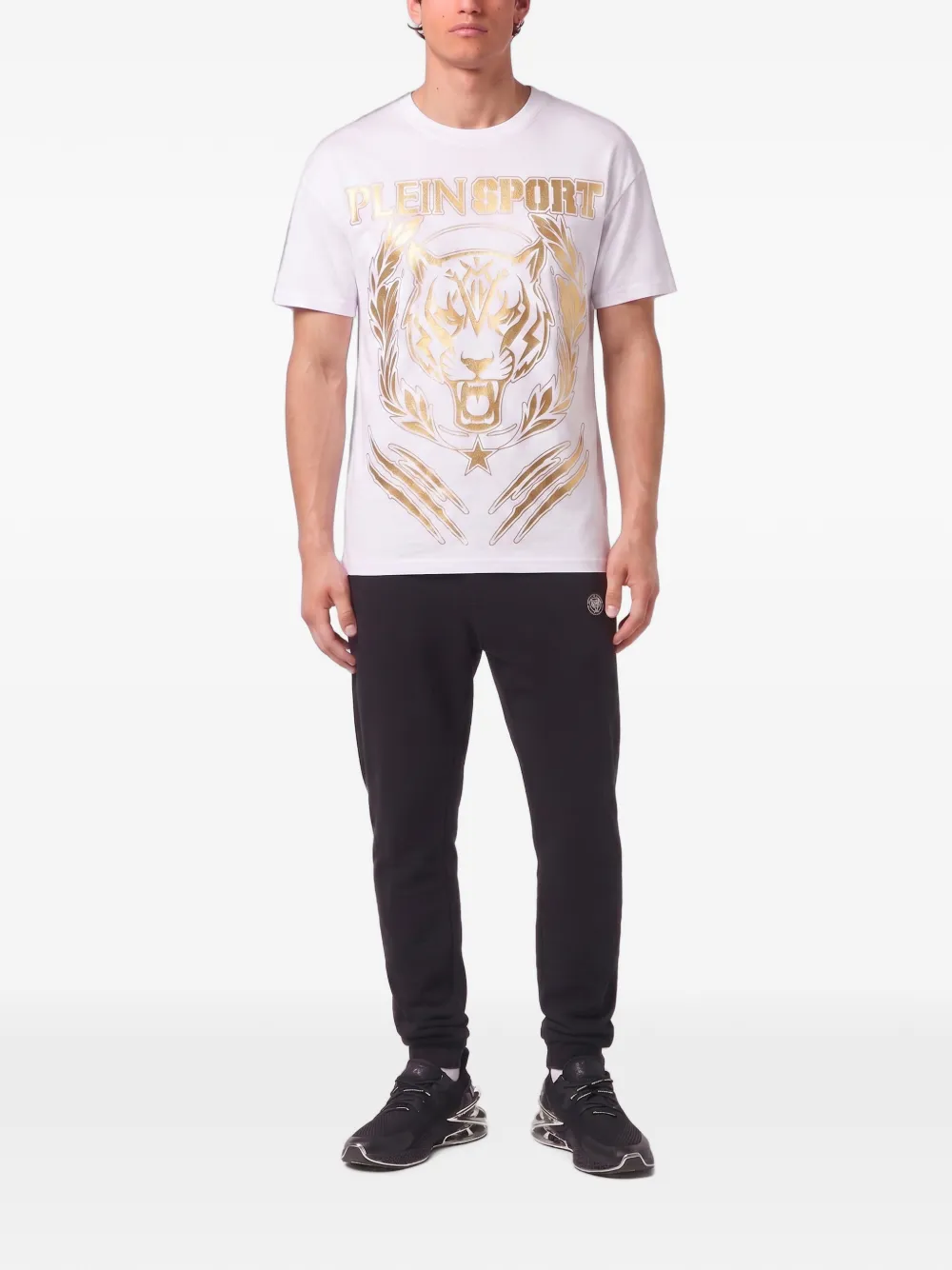 Plein Sport T-shirt met tijgerprint Wit