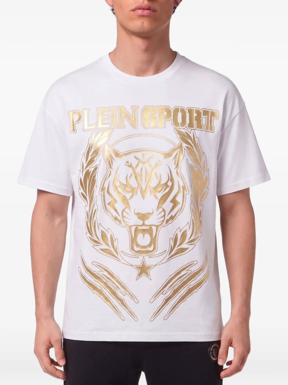 Plein Sport T-shirt met tijgerprint Wit