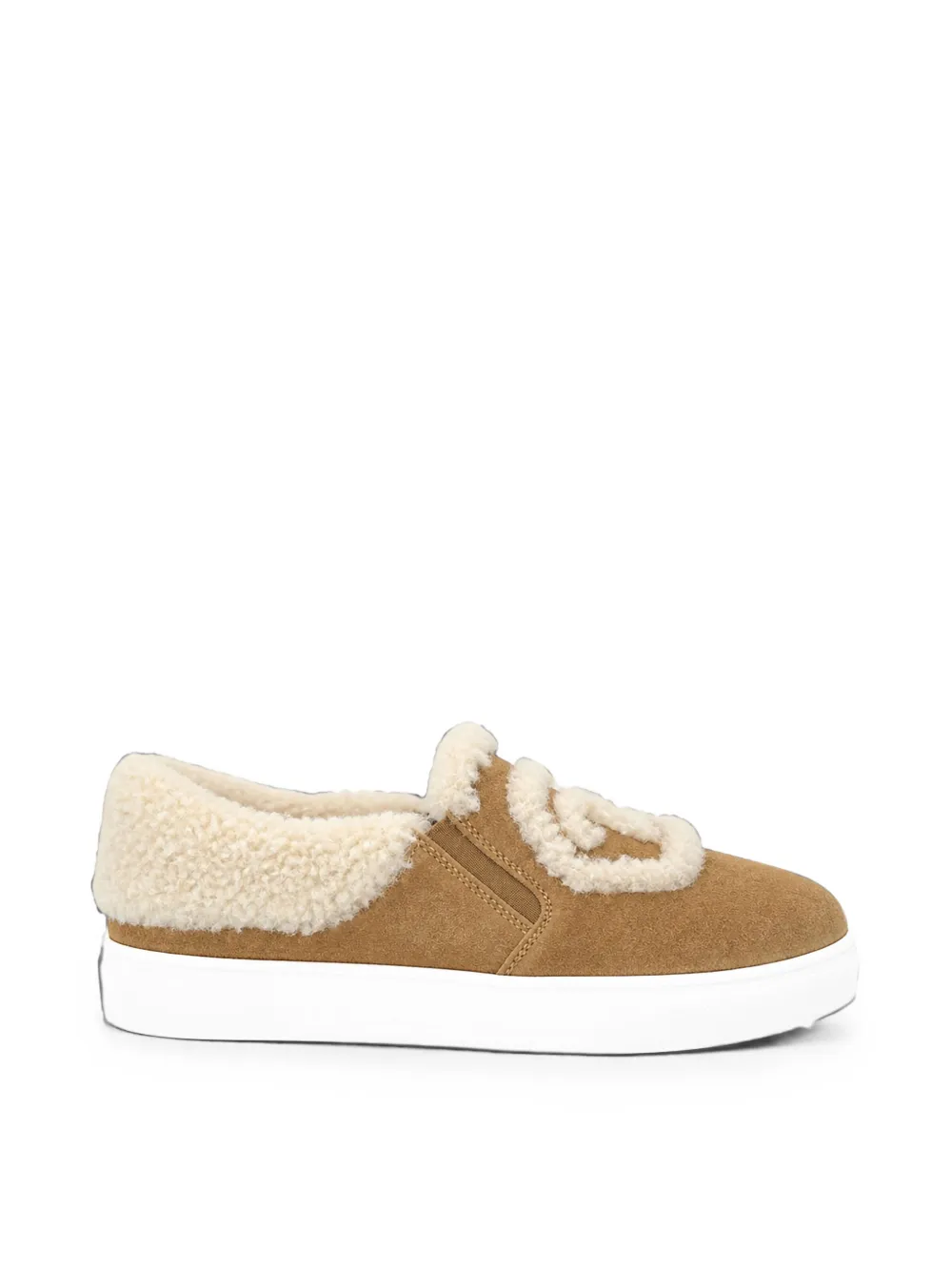 Philipp Plein Sneakers Hexagon con bordo in shearling - Marrone