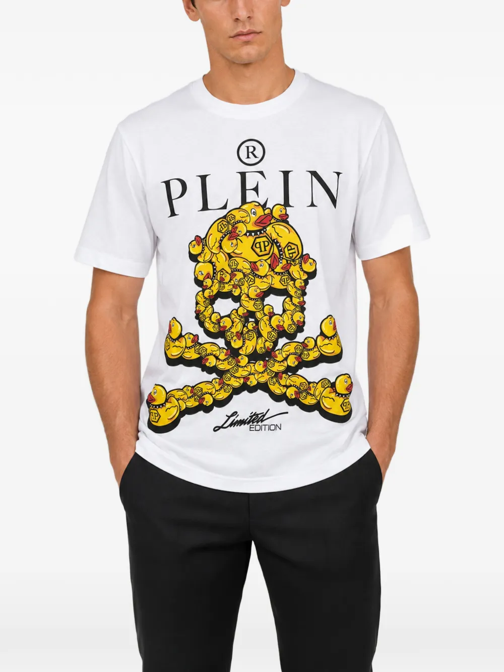 Philipp Plein Duck skull Jersey T-shirt Wit