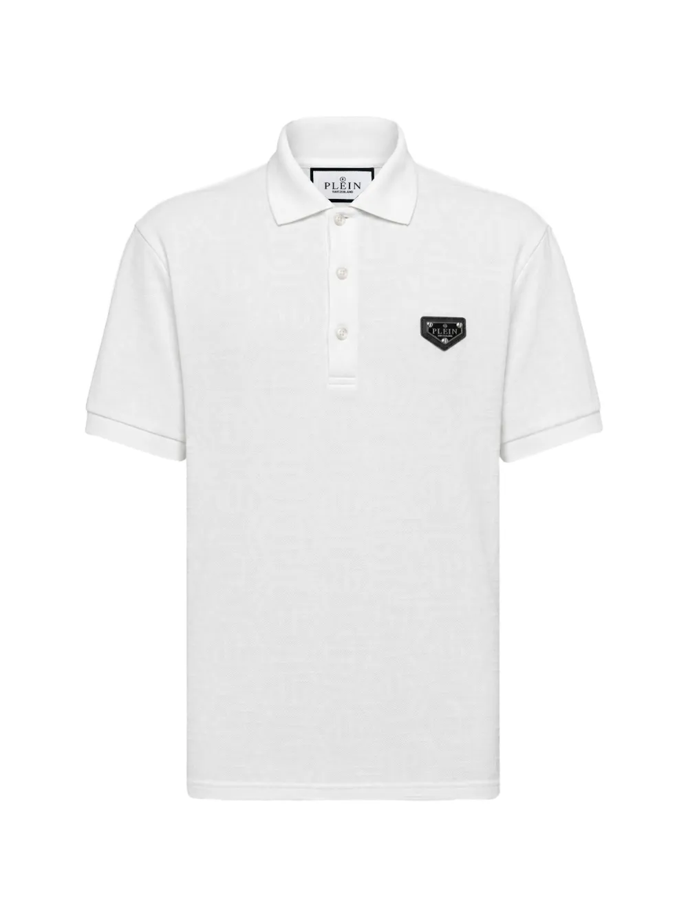 Philipp Plein jacquard-monogram polo shirt - Bianco