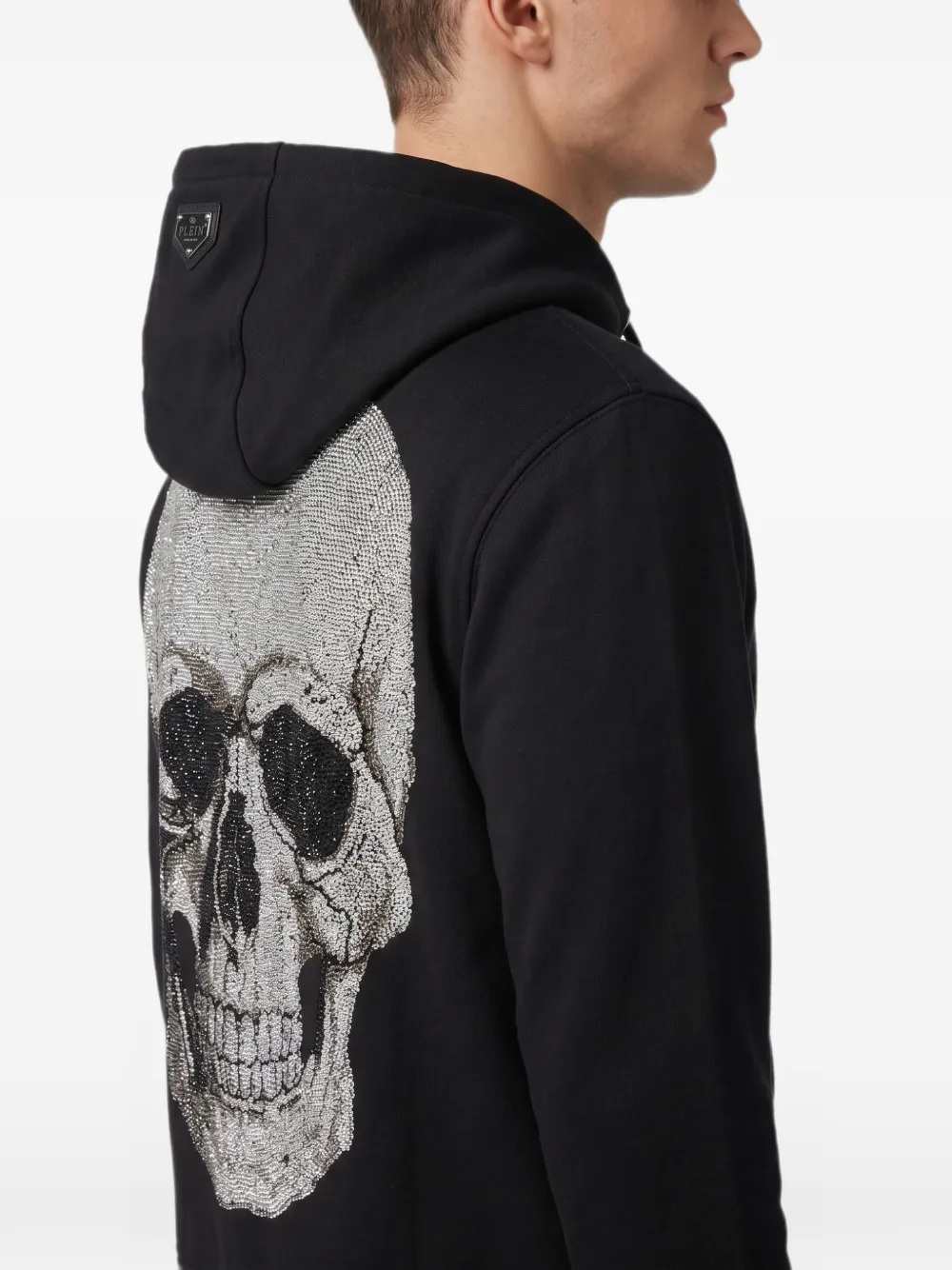 Philipp Plein Skull hoodie met rits Zwart