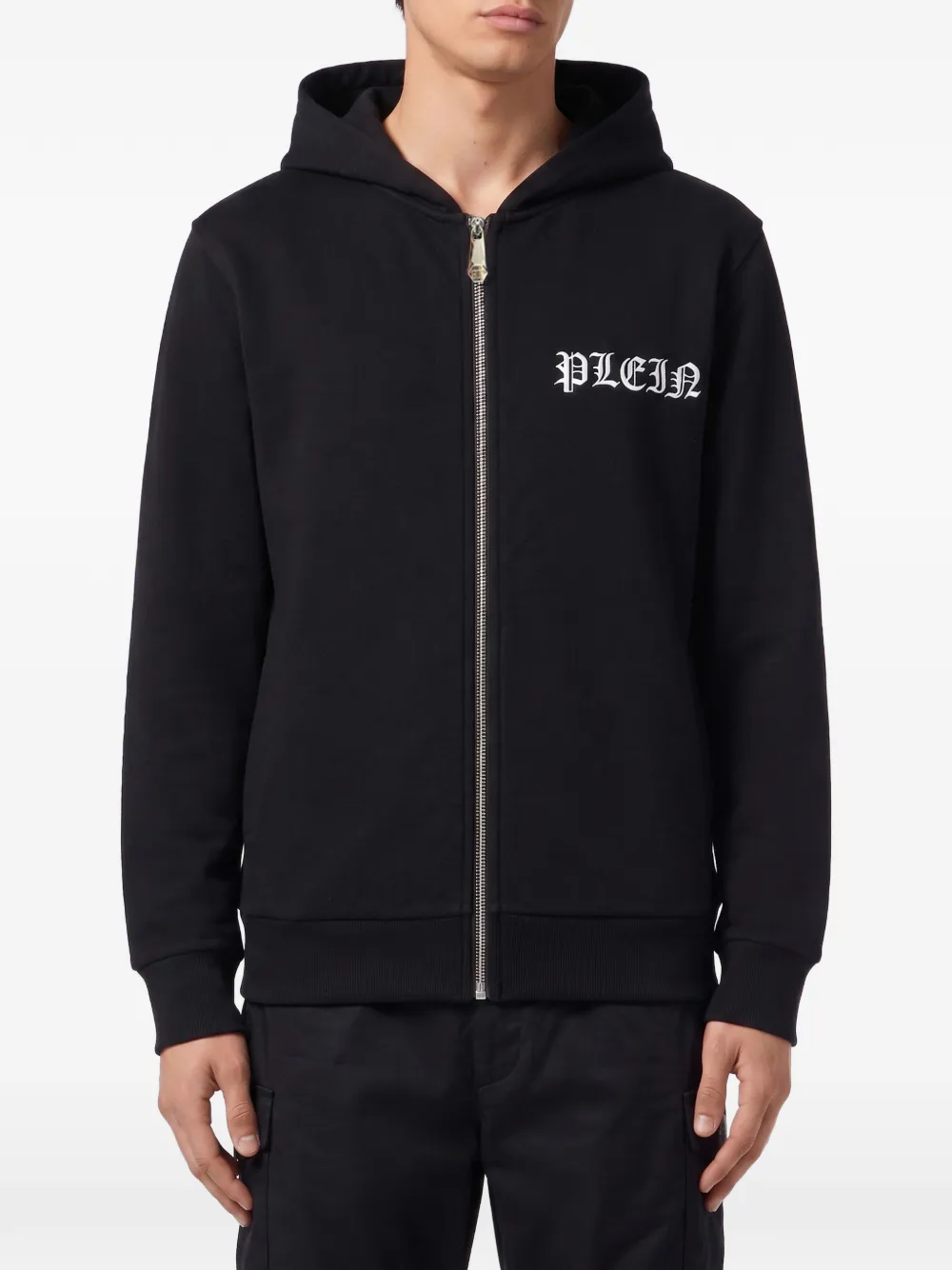 Philipp Plein Skull hoodie met rits Zwart