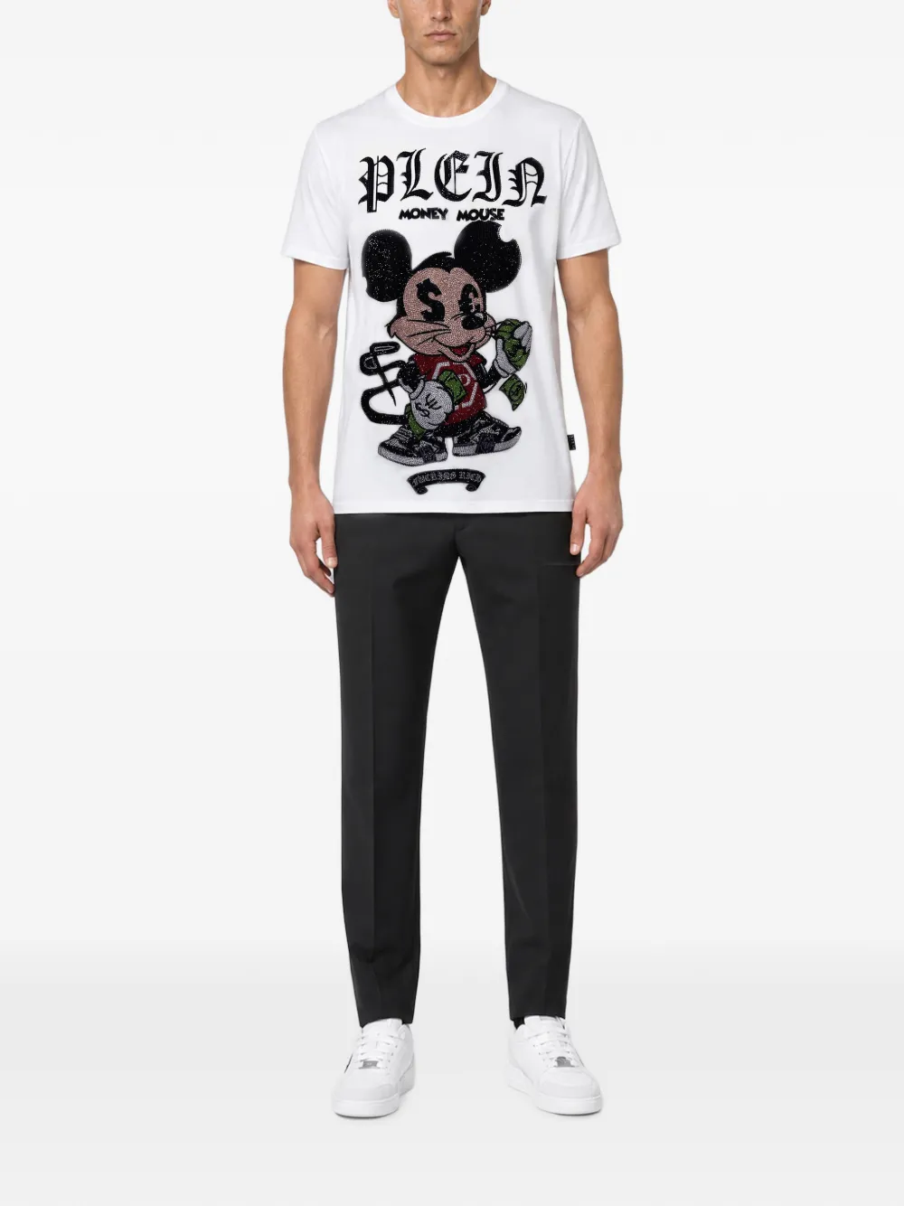Philipp Plein Money Mouse rhinestone-embellished T-shirt Wit