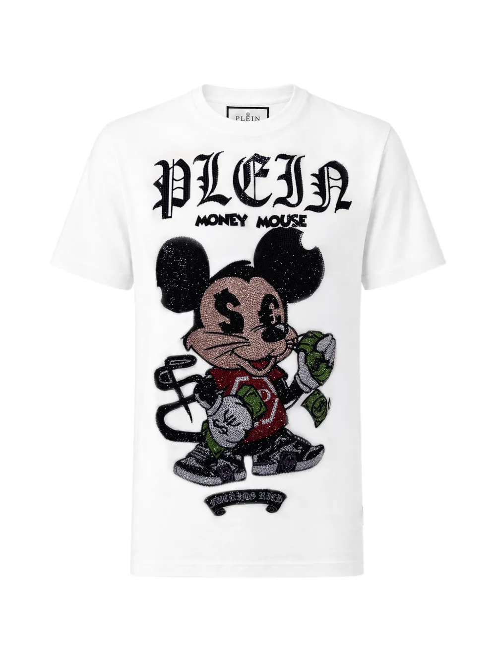 Philipp Plein Money Mouse rhinestone-embellished T-shirt Wit