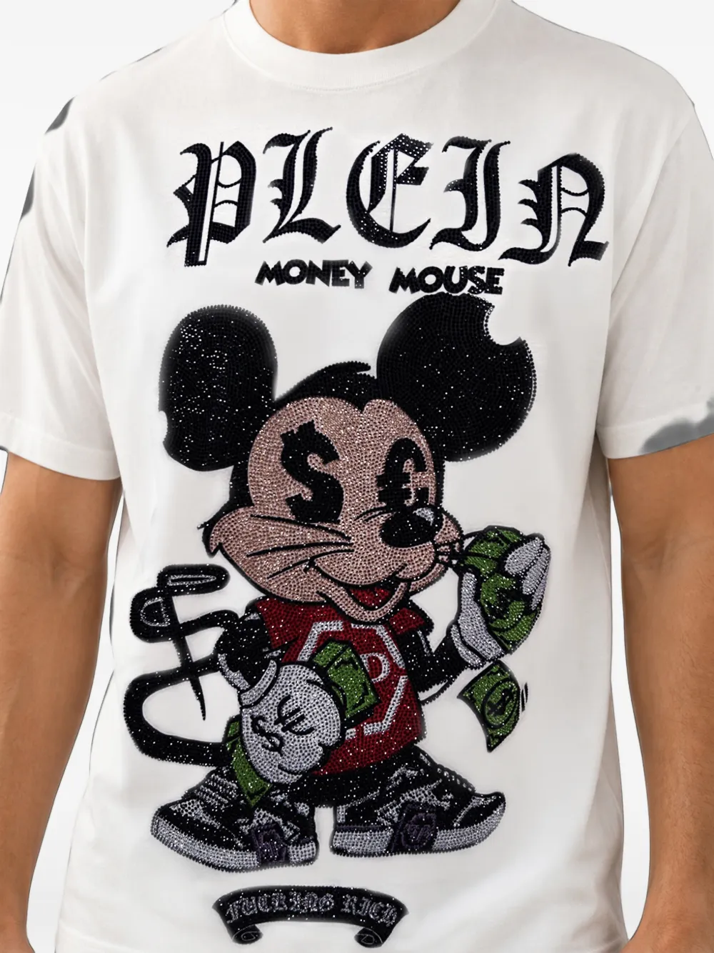 Philipp Plein Money Mouse rhinestone-embellished T-shirt Wit