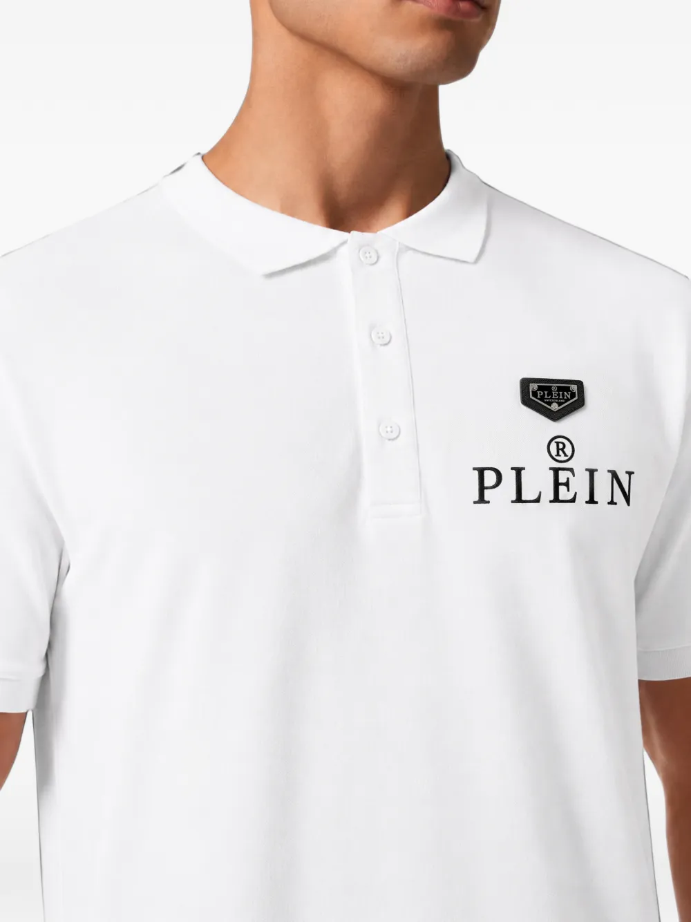 Philipp Plein Poloshirt met geborduurd logo Wit