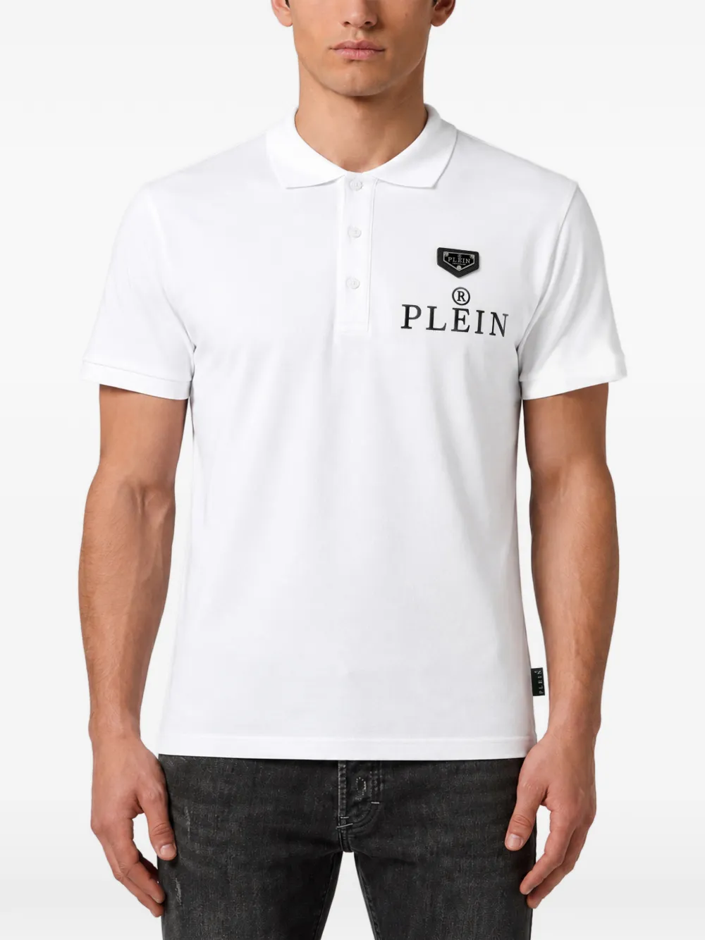 Philipp Plein Poloshirt met geborduurd logo Wit