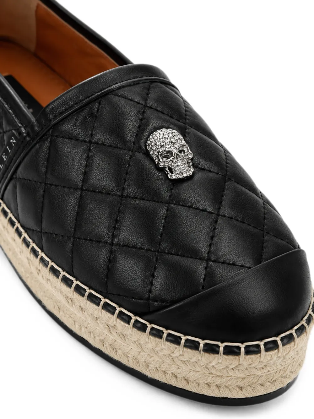 Philipp Plein Nappa espadrillas schedel Zwart