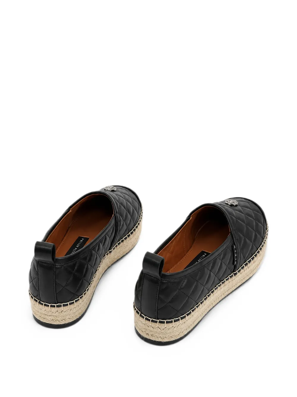 Philipp Plein Nappa espadrillas schedel Zwart