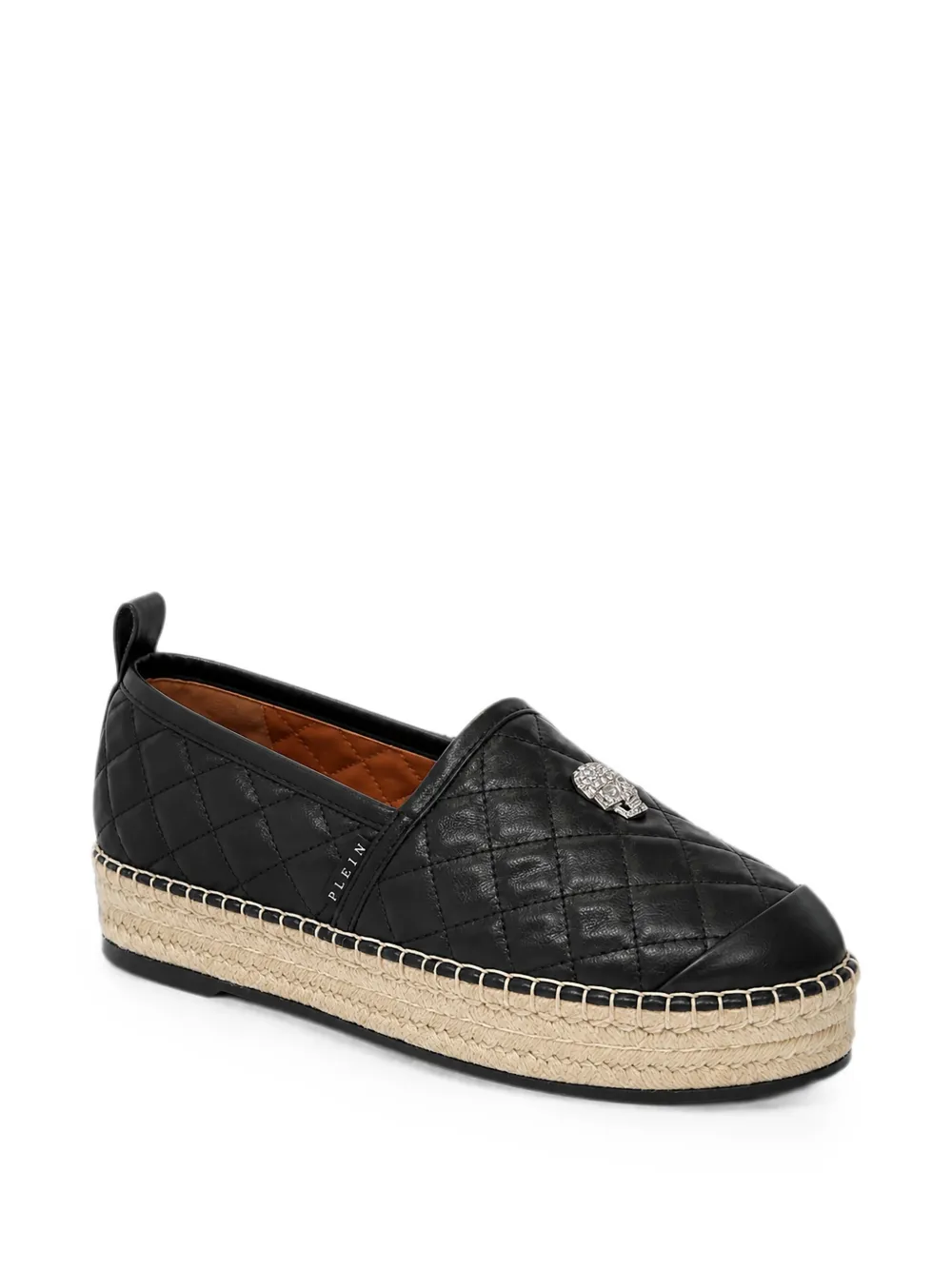 Philipp Plein Nappa espadrillas schedel Zwart