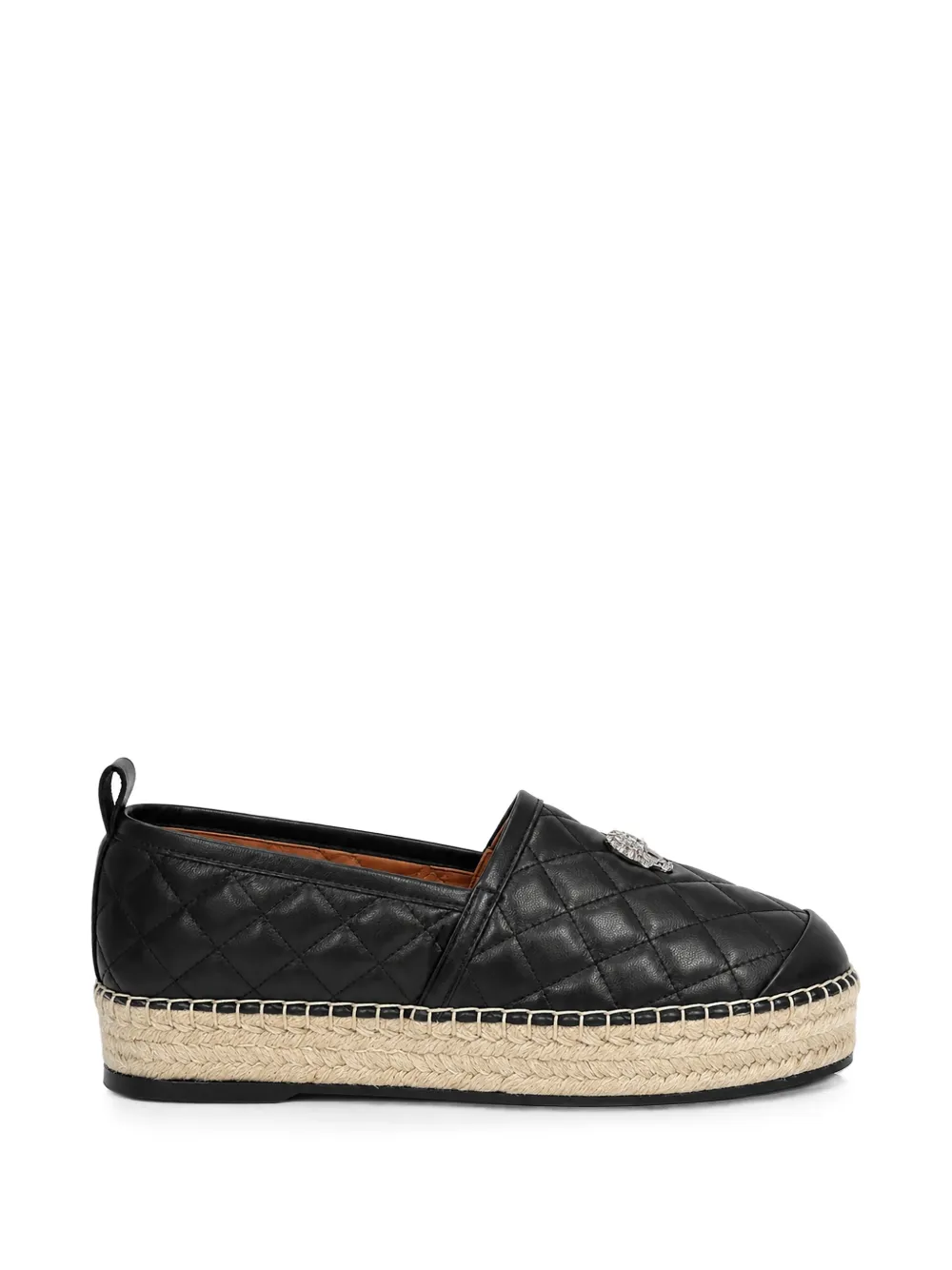 Philipp Plein Nappa espadrillas schedel Zwart