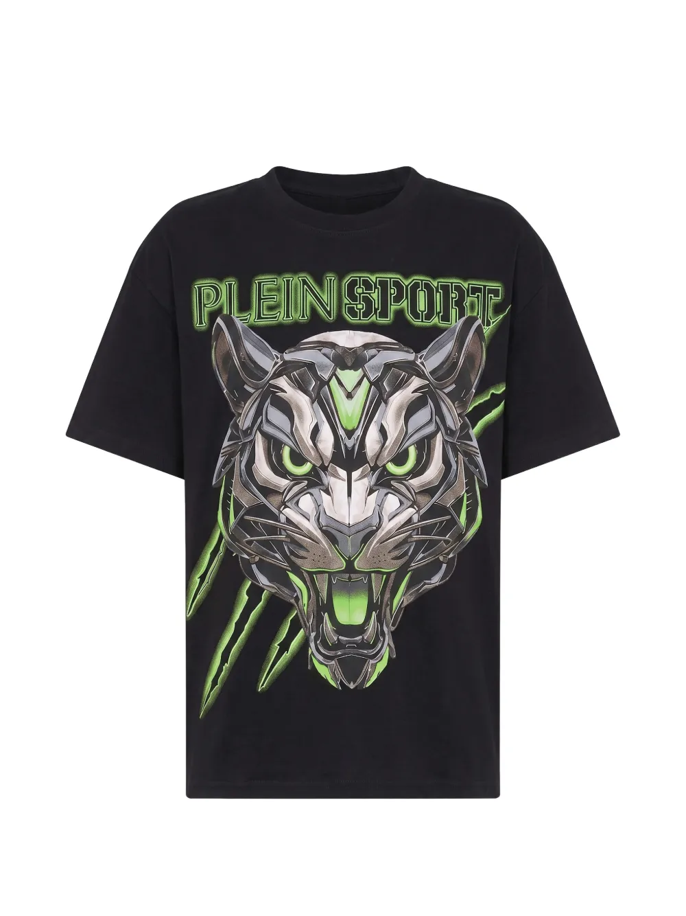Plein Sport tiger-print logo-print t-shirt - Nero