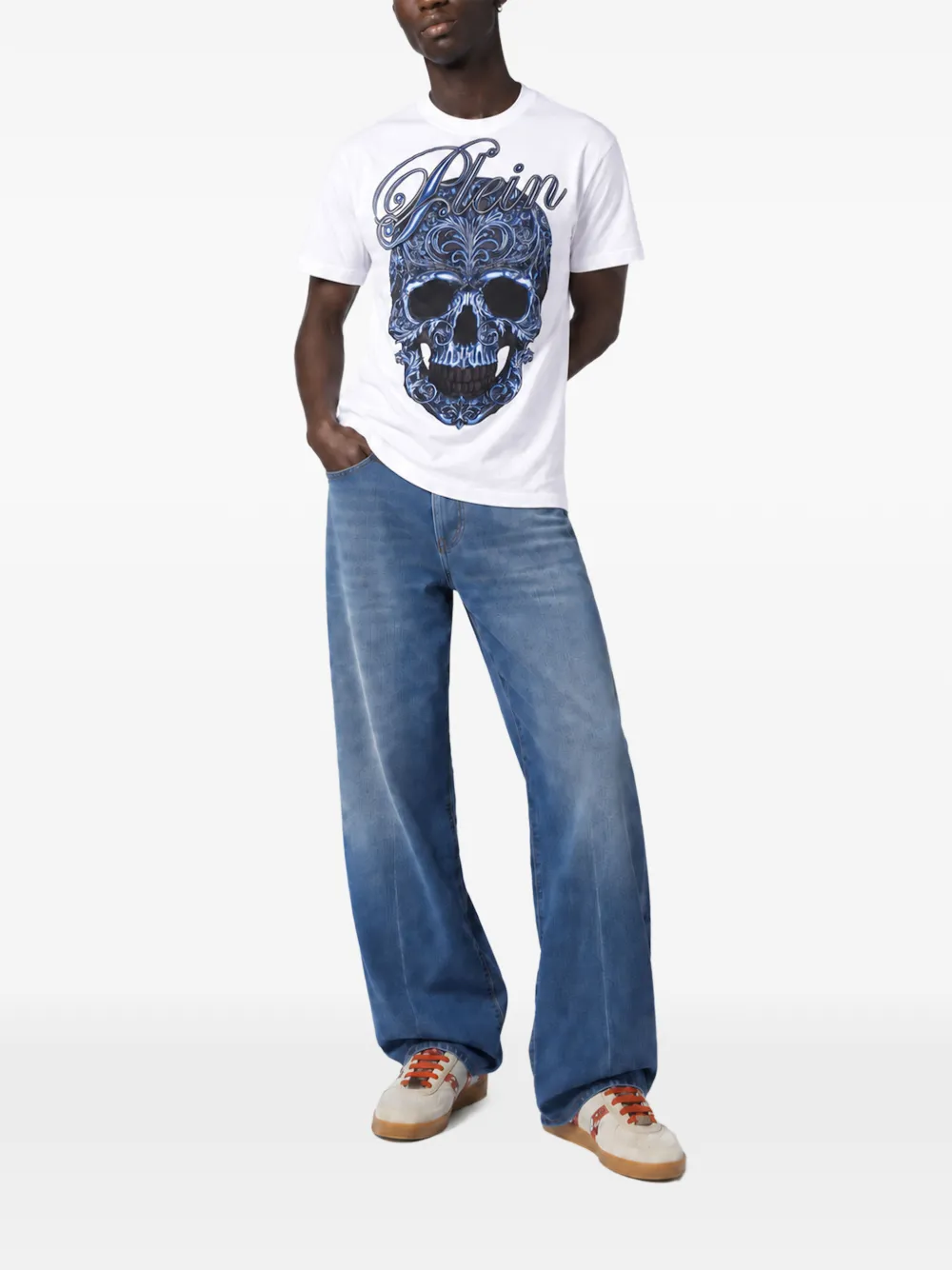 Philipp Plein Skull Baroque jersey T-shirt Wit