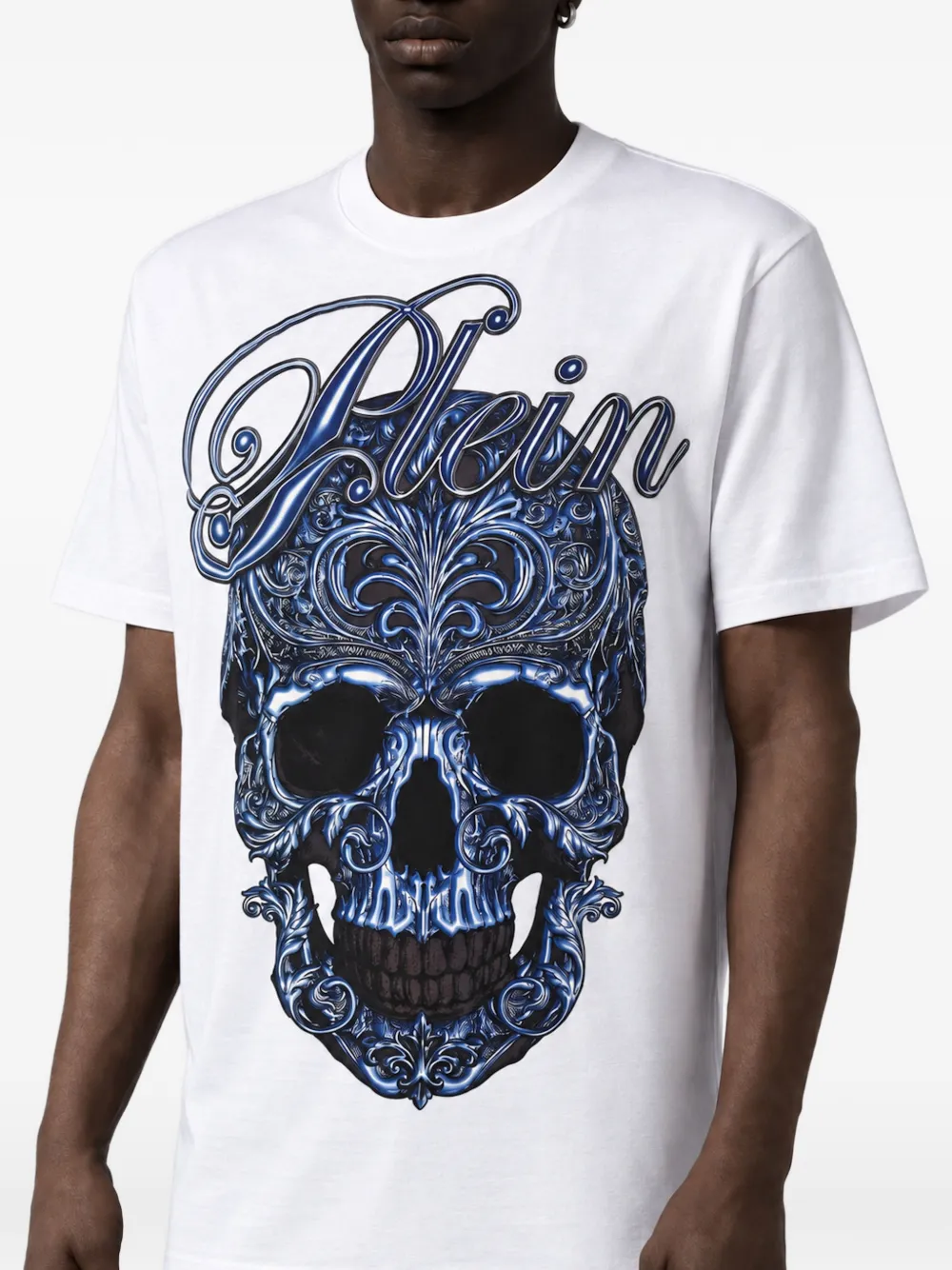 Philipp Plein Skull Baroque jersey T-shirt Wit