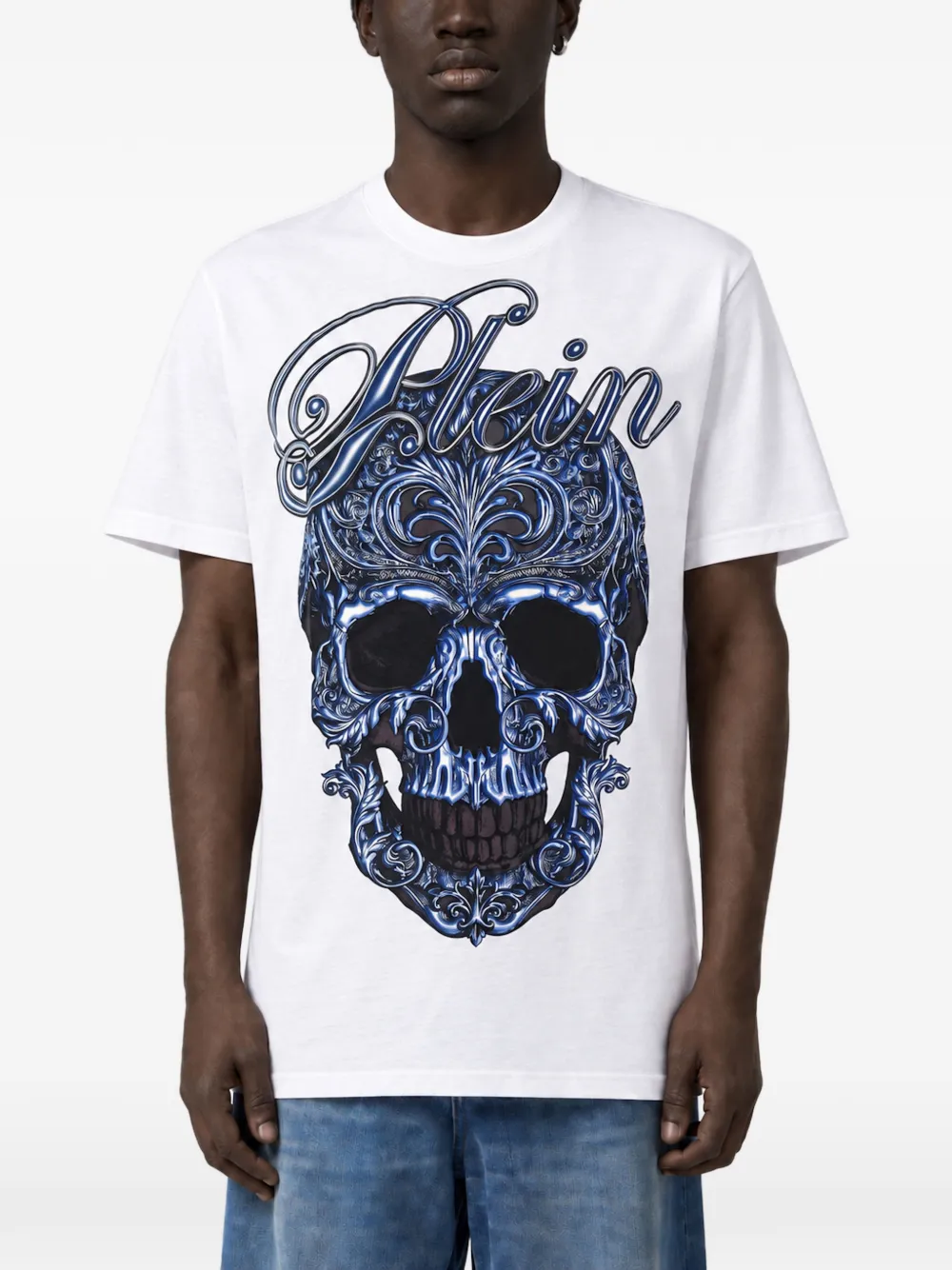 Philipp Plein Skull Baroque jersey T-shirt Wit