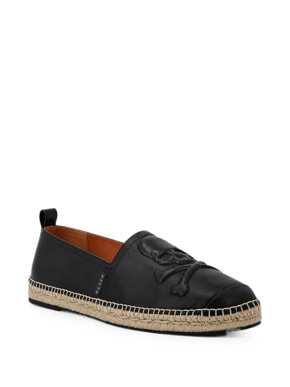 Philipp Plein nappa-leather espadrillas skull Zwart