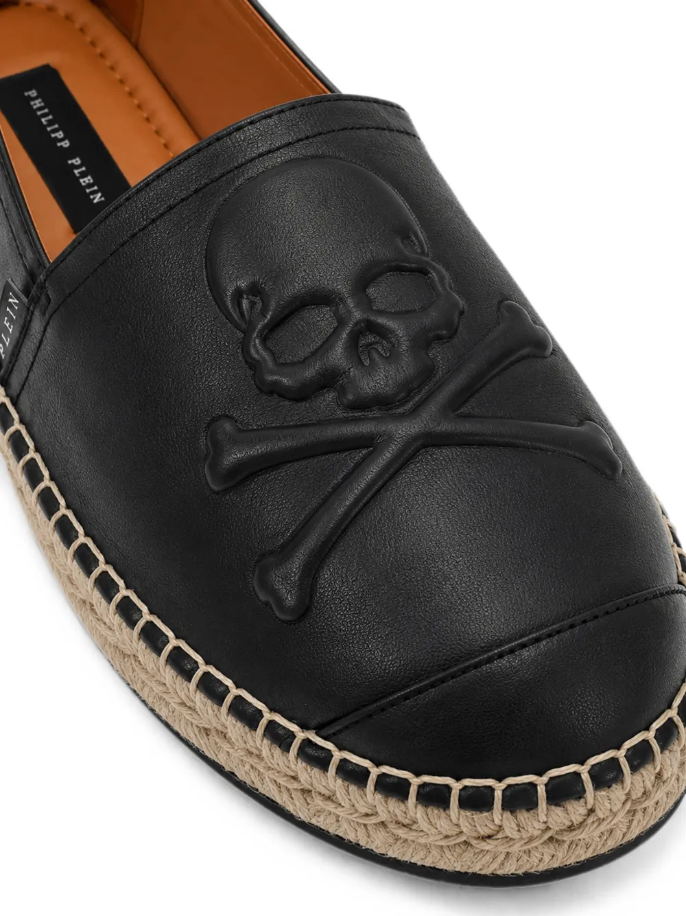 Philipp Plein nappa-leather espadrillas skull Zwart