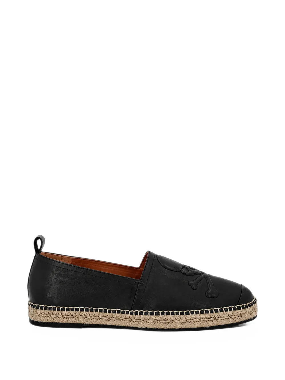 Philipp Plein Espadrillas-Totenkopf aus Nappaleder - Schwarz