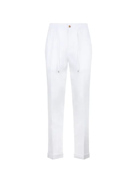 Philipp Plein drawstring-waist linen trousers