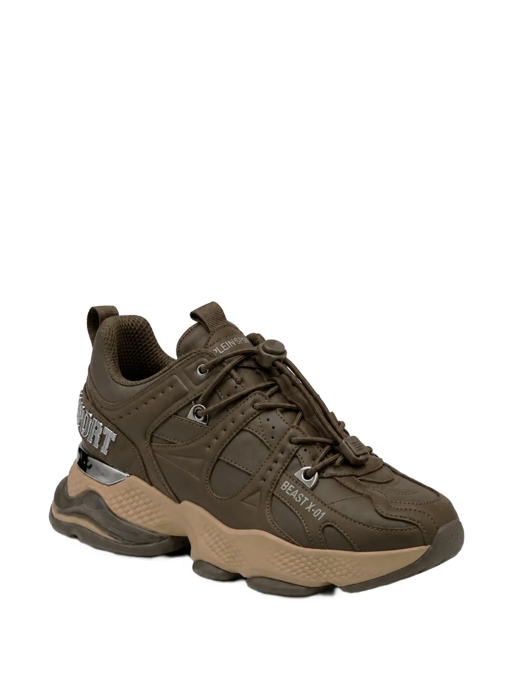 Plein Sport Runner Beast X-01 panelled sneakers - Marrone