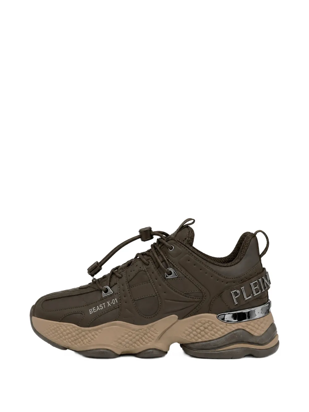 Plein Sport Runner Beast X-01 sneakers met vlakken Bruin
