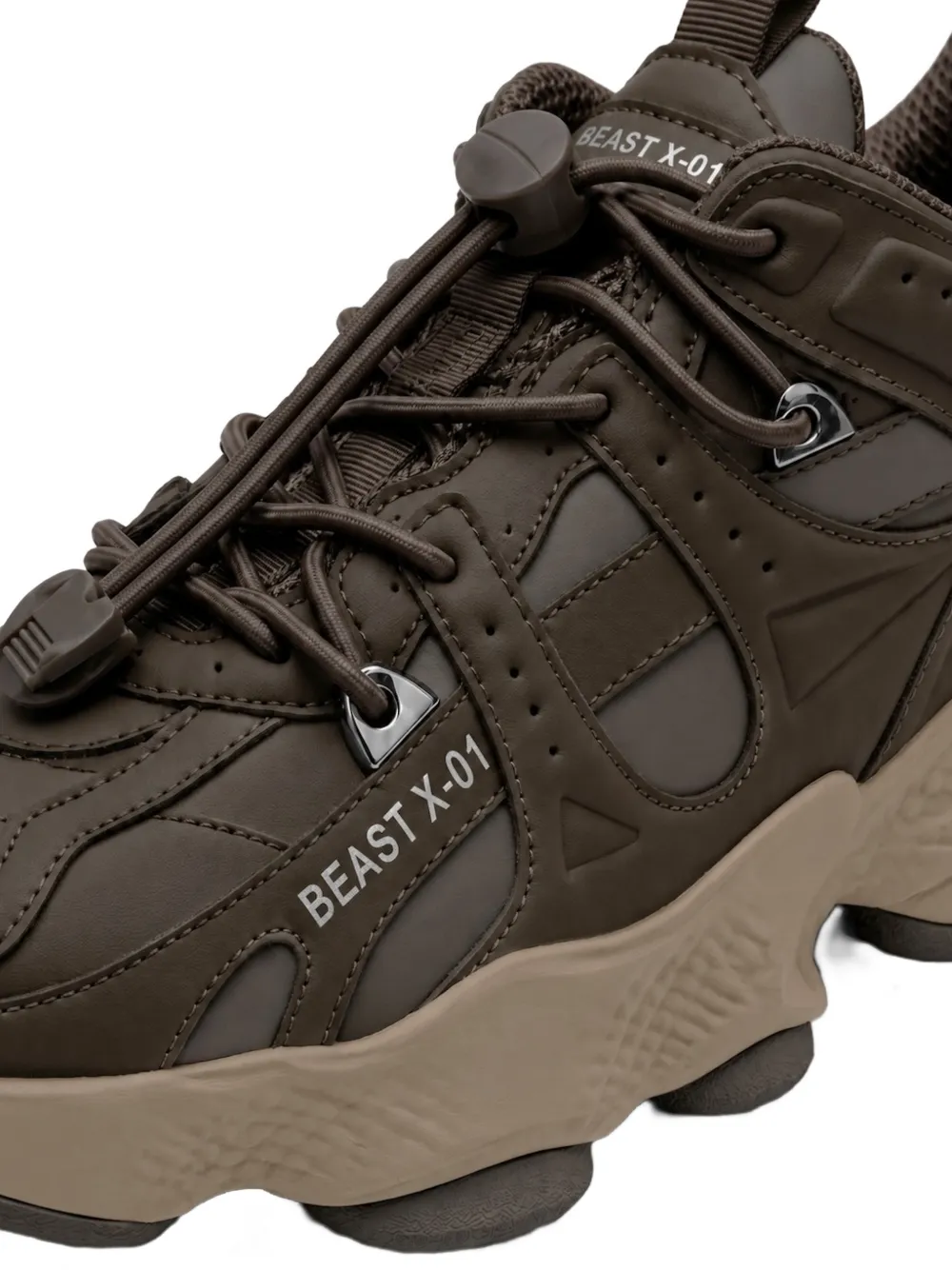 Plein Sport Runner Beast X-01 sneakers met vlakken Bruin