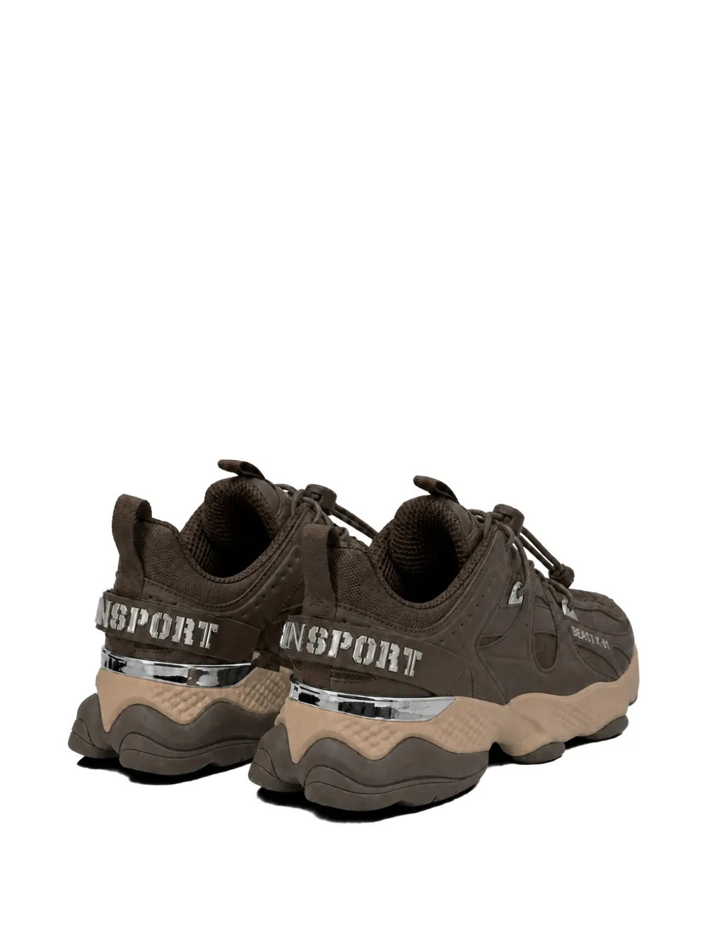 Plein Sport Runner Beast X-01 sneakers met vlakken Bruin