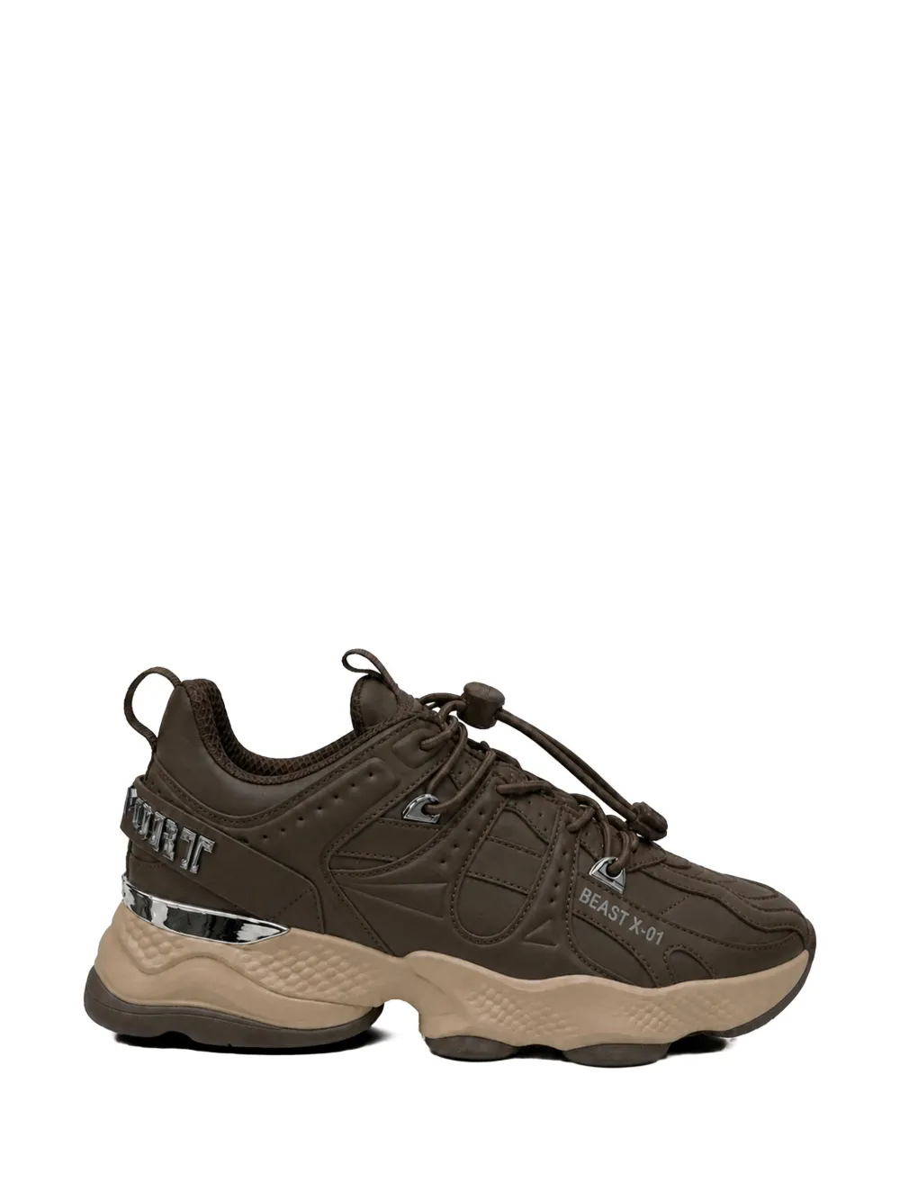 Plein Sport Runner Beast X-01 panelled sneakers - Marrone