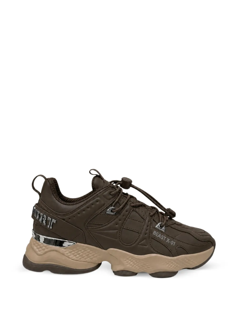 Plein Sport Runner Beast X-01 sneakers met vlakken Bruin