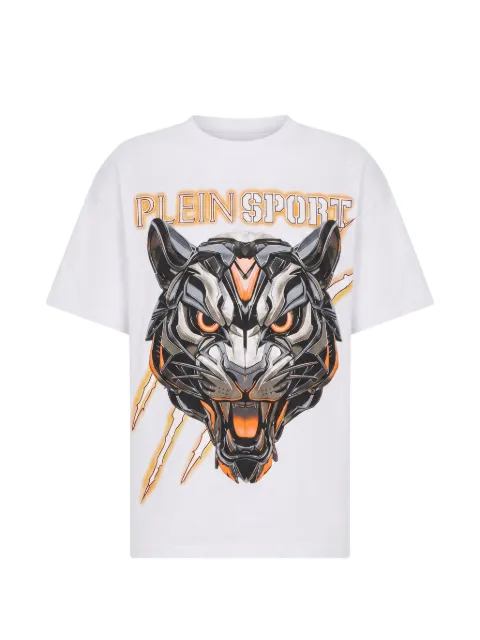 Plein Sport tiger-print logo-print t-shirt