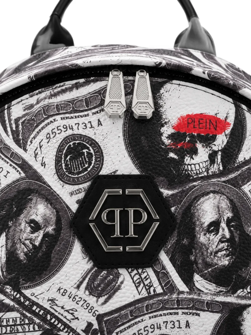 Philipp Plein Leren rugzak Wit